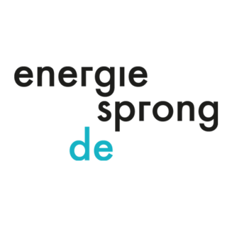 Logo von Energie Sprong Deutschland mit einer Mischung aus grauer und blauer Schrift.